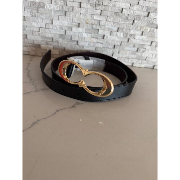 NWT Coach C1725 Signature Buckle Belt 25 Mm in Black Leather Gold Medium - Picture 3 of 5